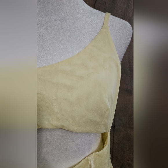 House Of CB MISTRESS ROCKS Heartfelt Lemon One Shoulder Corset MidiDress. LG - Picture 16 of 16